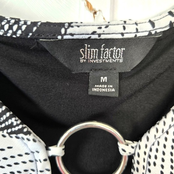 Slim Factor Women's M Shawl Tank Top Floral Black White Party Special Occasion - Picture 2 of 7